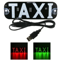 12V LED Car Taxi Cab Indicator Energy Saving Long Life Lamp Windscreen Sign Windshield Light Lamp USB Cable with On/Off Switch