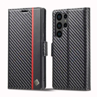 Carbon Fiber Texture PU Leather Case For Samsung Galaxy S24 Plus S23 Ultra S22 FE S21 S20 S23FE S22FE S21FE S20FE 100PCS/lot