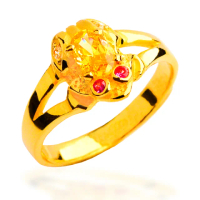 【福西珠寶】買一送珠寶盒9999黃金戒指 蟾蜍黃水晶戒(金重:1.45錢+-0.03錢)
