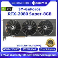 SOYO GeForce RTX2080 super 8GB Gaming Graphics Card 256BIT GDDR6 Gaming Video Card For NVIDIA PCIE3.0 X16 3*DP HDMI SIot GPU