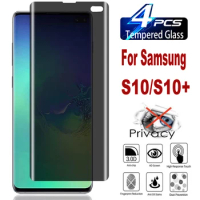 2/4Pcs 3D Anti Spy Tempered Glass For Samsung Galaxy S10 + S20 + Plus Black Screen Protector Privacy Glass Film