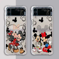Disney Mickey Minnie Art Phone Case for Samsung Galaxy Z Flip 4 zflip Z Flip 3 5G ZFlip3 Z Flip5 Clear Soft Air Cover