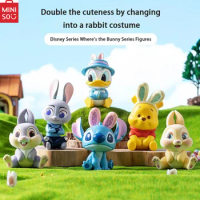MINISO Disney Stitch Winnie the Pooh Donald Duck Bonnie Bunny Where's the Bunny Theme Figures Blind Box Toys Ornaments Actuals