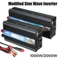 With USB Charger DC 12v To AC 220V Modified sine wave inverter Car Voltage Converter Univesal 1000W 2000W Power Inverter