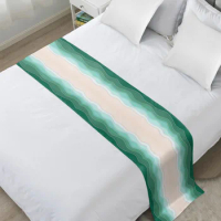 Geometric Abstract Gradient Streamline Ocean Beach High Quality Bed Flag Hotel Table Runner Parlor Wedding Home Decor Bed Runner