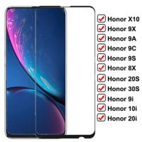 Full Protective Glass For Huawei honor X10 9X 9A 9C 9S 8X Tempered Screen Protector On Honor 20S 30S 9i 10i 20i Glass