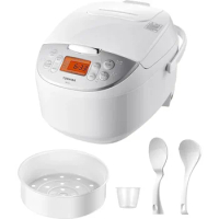 Toshiba Rice Cooker 6 Cup Uncooked – Japanese Rice Cooker with Fuzzy Logic Technology, 7 Cooking Functions, Digital Display,