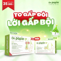 Hộp To - 60 Gạc Rơ Lưỡi DR PAPIE -  Vệ Sinh Răng Miệng Cho Bé - DR.PAPIE