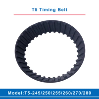 T5 Timing Belt Model T5-245/250/255/260/270/280 Rubber Belt Teeth Pitch 5mm Transmission Belt Width 10/15/20/25/30/35/40/45/50mm