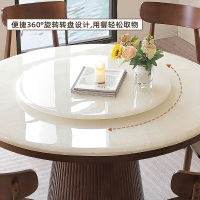 歐式風格純天然白玉晶石大理石高級設計款餐桌實木不占地方的餐桌