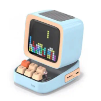New Divoom Ditoo Vintage Pixel Art Bluetooth Portable Speaker Alarm Clock DIY LED Display Board, Cute Gift Home Lighting