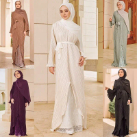 Pleated jubah abaya Long Dress Abaya Plain Premium Abaya Dubai  jubah muslimah  Ironless long dress 