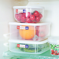 進口冰箱保鮮盒套裝塑料密封盒子3個裝食品水果整理盒收納盒