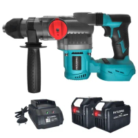 26mm Brushless Electric Impact Hammer Drill 2-Mode Rotary Hammer Multifunctional Cordless Power Tools Fit Makita 18V Battery