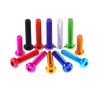 {FHTFH} 10pcs aluminum allen round screw M3 Colourful Aluminum Alloy Hex Hexagon Socket Button Head 