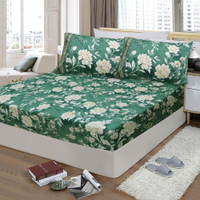 【FITNESS】精梳棉單人床包枕套二件組-花語情嵐(綠)_TRP多利寶