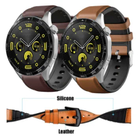 Leather Silicone Bracelet For Huawei Watch GT4 46mm Sports Strap For Huawei Watch GT 2 46mm/GT2 Pro/GTR 4/GTR 2/2e Watchband