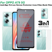 3in1 ฟิล์มกันรอยความเป็นส่วนตัว ป้องกันสายลับ สำหรับ OPPO A79 5G ฟิล์มนิ่ม ฟิล์มกันรอยด้านหลัง และฟิ