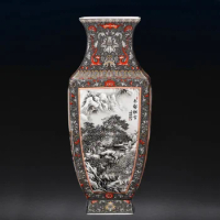 Antique Jingdezhen Ceramic Vase Vintage Chinese Style Porcelain Flower Vase Home Office Decorative Accessory Classical
