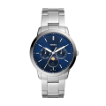 FOSSIL 化石 Neutra Minimalist 三眼月相銀色不鏽鋼男錶 FS5907