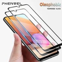 2pcs Glass For Samsung Galaxy A22 Oleophobic Screen Protector For Galaxy A72 A42 A32 A12 A02 A02S A52 Full Cover Tempered Glass