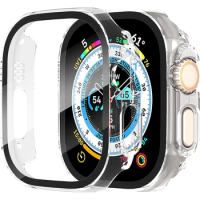 Glass+Cover For Apple Watch case Ultra 9 8 7 6 SE 5 iWatch Screen Protector Apple watch serie 49mm 44mm 40mm 41mm 45mm 42mm 38mm