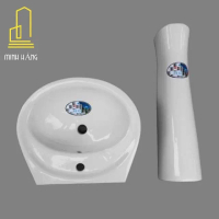 ￼Chậu Lavabo treo tường Minh Long, nhỏ gọn đa dạng kích thước, chậu rửa mặt giá rẻ - Sản xuất tại Vi