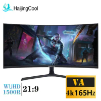 Haijing Cool 34 Inch Monitor Pc Gamer 4K 165Hz Wide Display 21:9 VA Led Screen Curved Dp/3440*1440 Portable Monitor 144HZ