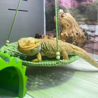 ACCURACY Reptile Hammock Hand Woven Strong Load-bearing Gecko Lizard Swing Toy Round Bearded Dragon