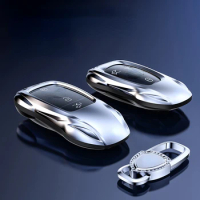 For Mercedes Benz C E-Class GLC GLA GLB GLS A200 C200 Zinc Alloy Silver Car Key Case Keyless Cover Key Shell Car Accessories
