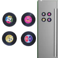 Refrigerator Magnets 4PCS Cassette Record Magnet Retro Decorative Magnetic Sticker For Kitchen Office Home Refrigerator