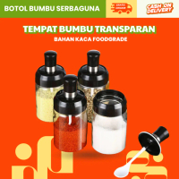 Botol Bumbu Kaca 250ml Tutup Sendok Praktis