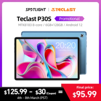 [World Premiere]Teclast P30S 2023 Tablet Android 12 Tablette 10.1" 1280x800 6GB RAM 128GB ROM MT8183 8 cores Type-C 6000mAh GPS