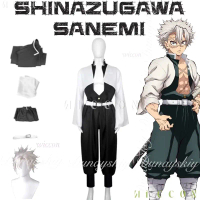 Demon & Slayer Anime Shinazugawa Sanemi Cosplay Wind Hashira dengan Set Pasukan Kostum Cosplay Rambu