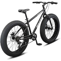 Malus Mens and Women Fat Tire Mountain Bike, 26-Inch Bicycle Wheels, 4-Inch Wide Knobby Tires, Steel Frame