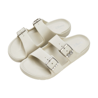 迪士尼女鞋 奇奇蒂蒂 質感造型飾釦輕量防水拖鞋-米白(柏睿鞋業)