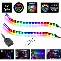 Rainbow ARGB WS2812B LED Strip Light Easy DIY ASUS Aura SYNC AORUS RGB 2.0 3Pin 5V Computer Desktop PC Screen Backlight lighting