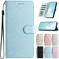 For Redmi Note 12 5G 22111317I Case Solid Color Silk Leather Flip Wallet Case For Xaomi Redmi Note12 Pro 12S Note11 Pro 11S Case