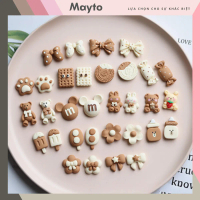 Sticker, Charm 3D chủ đề Kem nâu 35 bán lẻ DIY Mayto nhựa cứng gắn Dép, Dép Sục, Cá Sấu JB-250