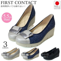 日本製 FIRST CONTACT 5cm 波浪厚底 美腳 女鞋 (4色) #39604 現貨