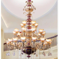 Free Shipping Large Royal Crystal Chandelier Lamp Lustres Cristal Suspension Lighting Hotel Resteruant Villa Luminaire Lights