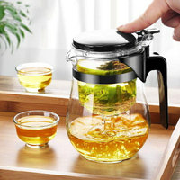 。飄逸杯泡茶壺玻璃茶壺耐熱防爆單壺家用套裝茶杯茶具沖茶杯玲瓏