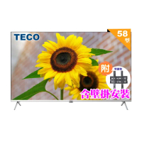 【TECO 東元】58吋4K UHD連網Google TV液晶顯示器+壁掛安裝(TL58GU2TRE福利品)