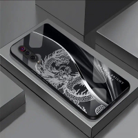 For XIAOMI  9Pro Tempered Glass Phone Case - Dragon Pattern, Explosion & Shock Proof, Luxury Design,