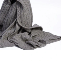 Cashmere cable knit fleece throw custom logo quality blanket oem