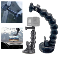 Windshield Suction Cup Car Mount Bracket Flex Clamp Arm For GoPro hero 12 11 10 9 8 DJI Mount for Smartphone Action 3 4 Camera