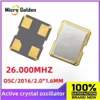 (2pcs) 26M 26MHZ 26.000MHZ 2016 SMD Active crystal oscillator 4PIN OSC 2.0*1.6mm 1620 Crystal Oscillator 26.000M