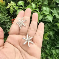 Anting Earrings Sumpel Giwang Stud Tusuk Perak Silver Bali 925 Bunga Flower Anggrek besar Wanita Cus