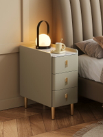 超窄小型實木床頭櫃簡約現代家用臥室小戶型智能巖板三抽屜床邊櫃 天使鞋櫃