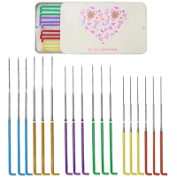 Imzay 18 PCS 6 Colors Needle Felting NeedlesTool Kit Wool Triangular Felting Needles with Iron Box For Wool Felting